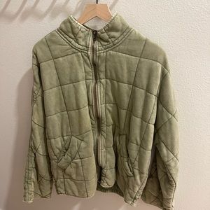 Free People Dolman Quilted Jacket - Moss